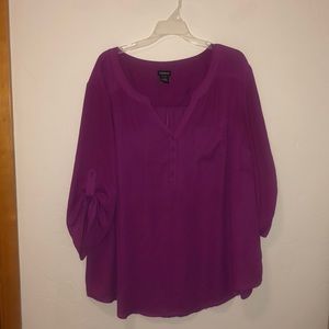 Beautiful 3/4 sleeve magenta blouse